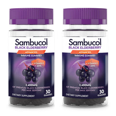 Front view of Sambucol Black Elderberry Gummies 30-count, 2-pack