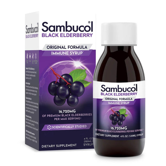 Sambucol Black Elderberry Syrup Original Formula 4oz front view