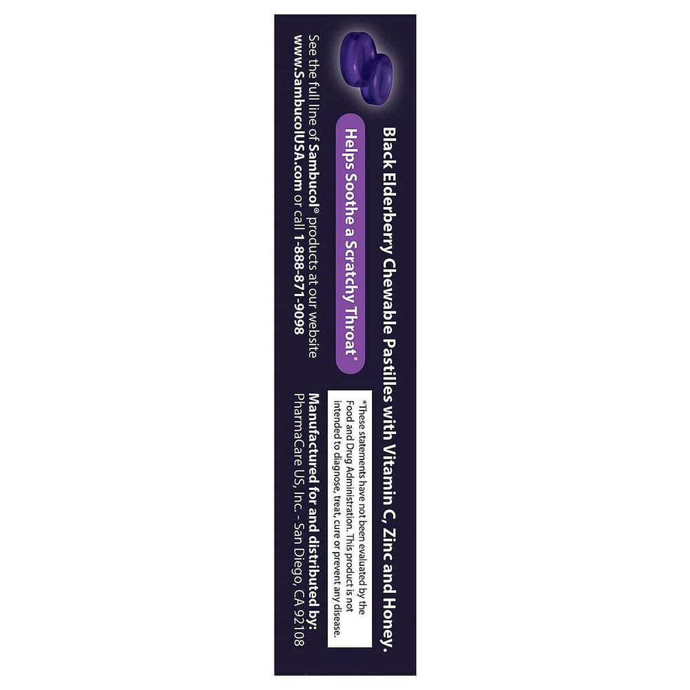 Sambucol elderberry lozenges on travel setting