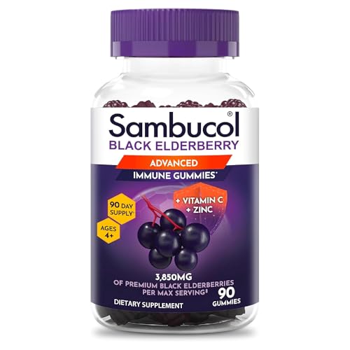 Front of Sambucol Elderberry Gummies 90 count bottle (hero image)