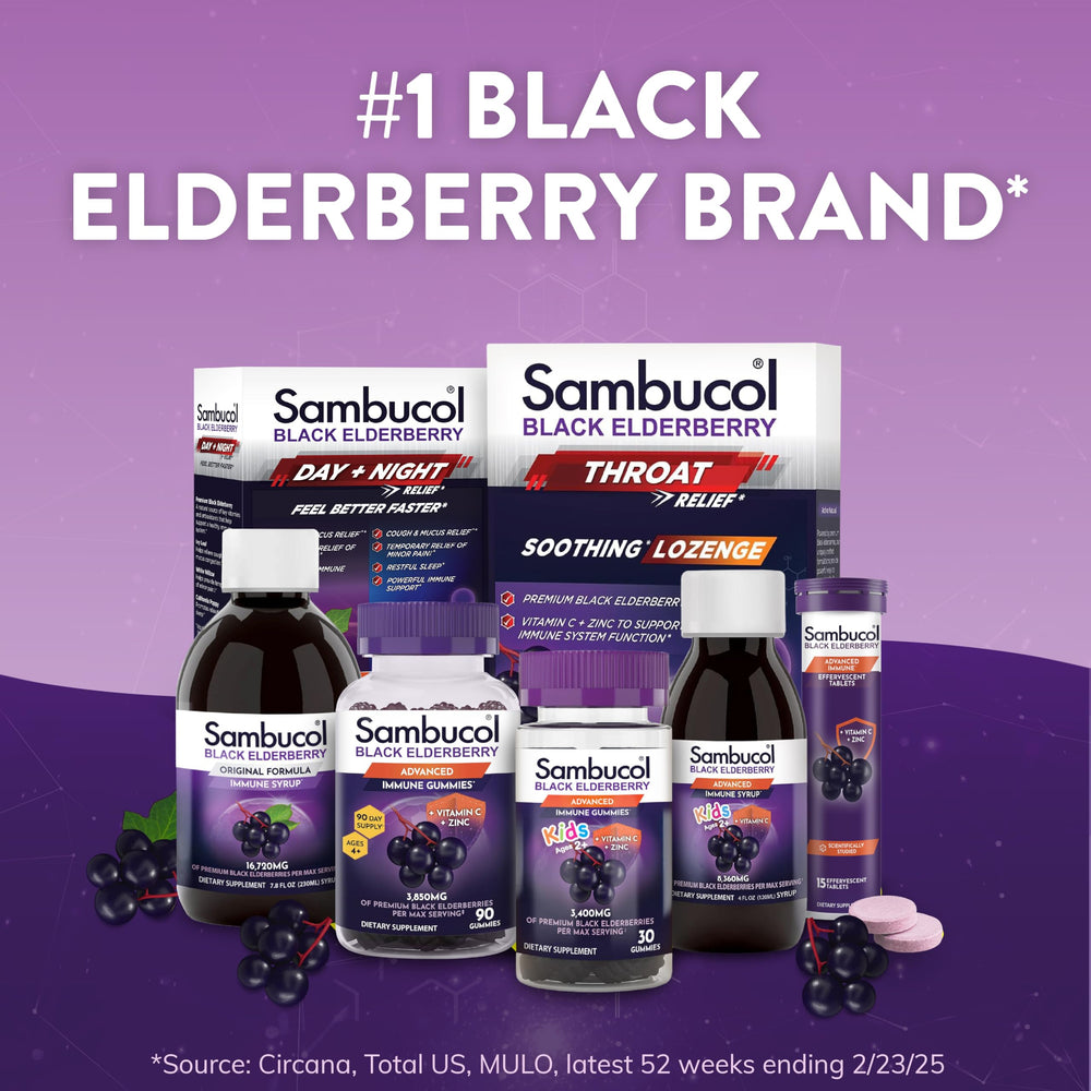 Elderberry dissolving tablet in a glass of water