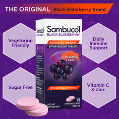 Gluten-free, dairy-free and vegan-friendly elderberry tablets label
