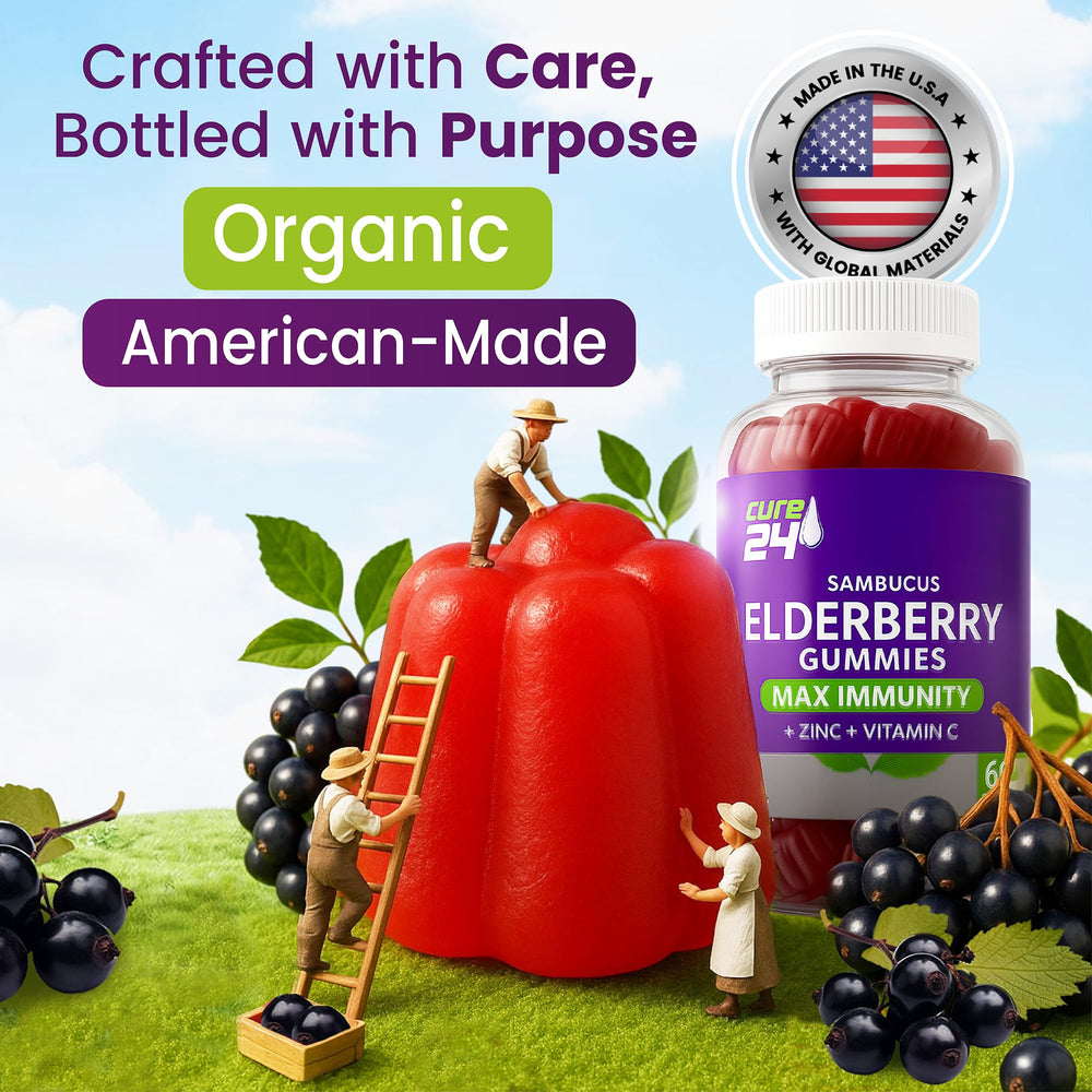 Gummies with natural fruit flavors and elderberry