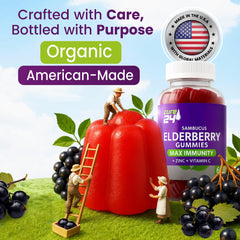 Gummies with natural fruit flavors and elderberry