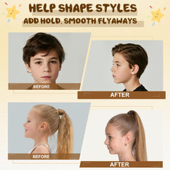Samnyte Kids Hair Gel applying ponytail for neat, confident looks.