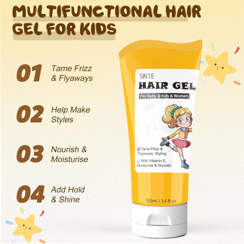 Samnyte Kids Hair Gel nourishes with shea butter and coconut oil.