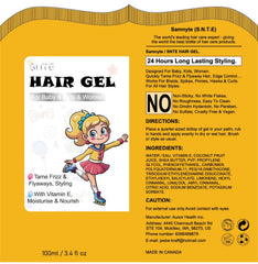 Samnyte Kids Hair Gel travel-size bottle for on-the-go styling.