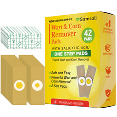 Samsali wart and corn remover pads pack 42 for foot treatment on-the-go