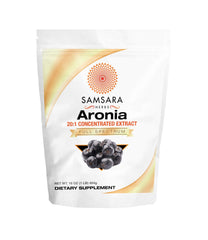 Jar of Samsara Herbs Aronia Berry 20:1 extract powder with label