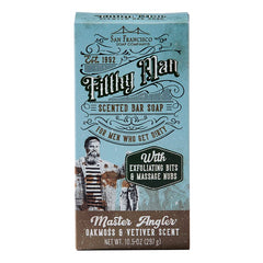 San Francisco Soap Company Filthy Man bar with Master Angler oakmoss vetiver scent.