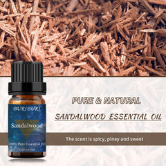 Sandalwood essential oil 2-pack bottles on table