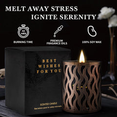 Sandalwood rose scented candle in black jar