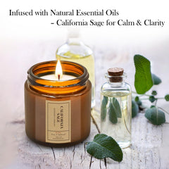 Sandalwood and rose scented soy wax candle