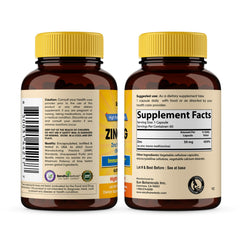 Close-up of zinc 50mg monomethionine capsules