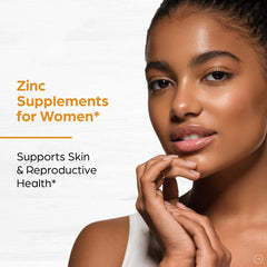 Product image highlighting immune support messaging for Sandhu Zinc