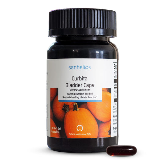 Sanhelios Curbita bladder caps bottle with pumpkin seed oil soft gels