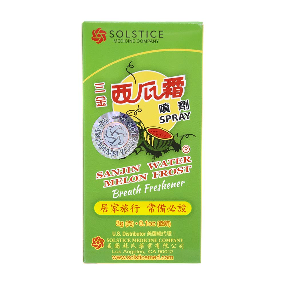 Close-up of Sanjin Watermelon Frost Spray label