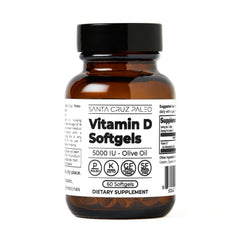 Santa Cruz Paleo Vitamin D3 5000 IU softgels bottle with olive oil carrier