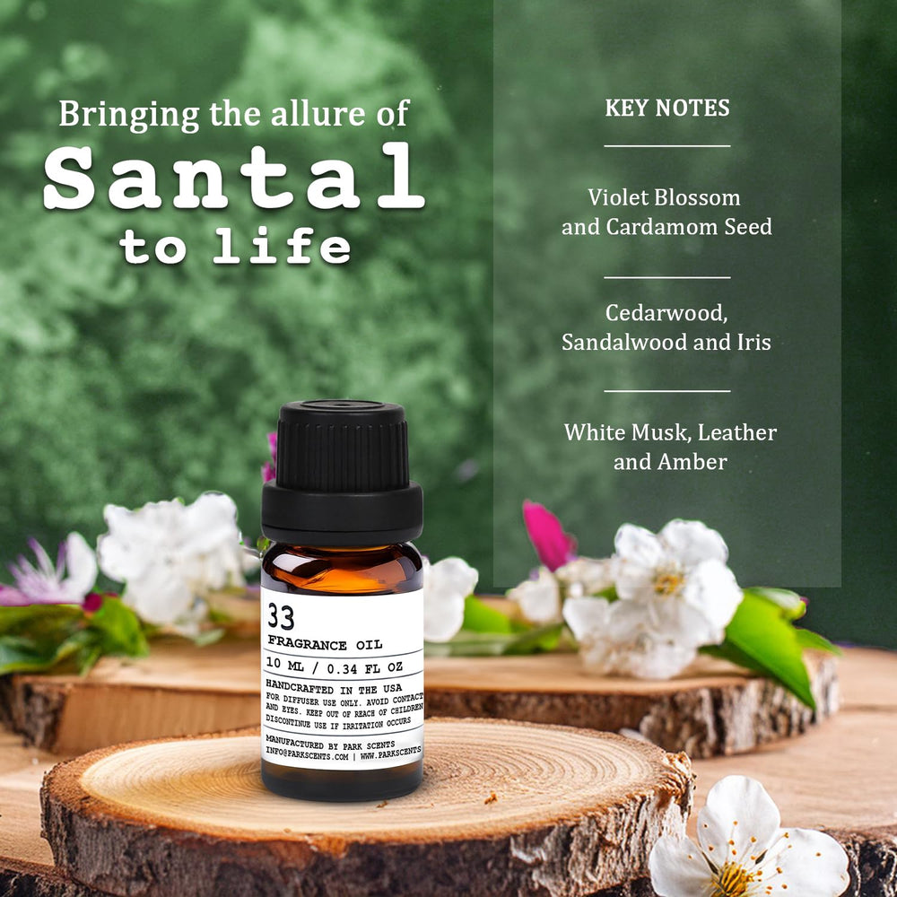 Close-up of Santal 33-inspired diffuser oil