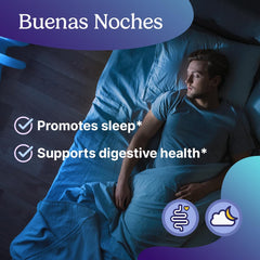 Santo Remedio Buenas Noches capsules on a white background