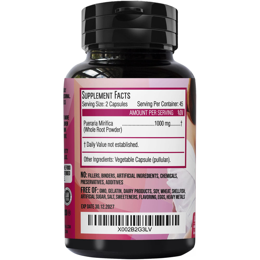 Sapir's Nutrition pueraria-mirifica-bottle-glass-background premium formula supporting wellness goals.