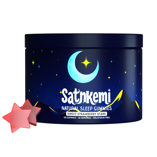 Front view of Satnkemi Sleep Gummies for Adults in a jar