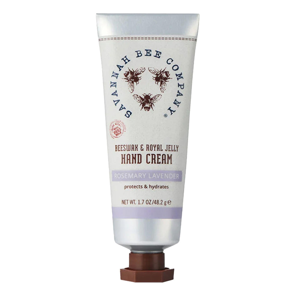 Packaging of Savannah Bee Company beeswax hand cream highlights portable hydration.