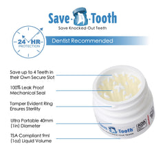 Open kit showing four secure tooth slots