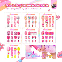 SAVILAND 168-piece kids nails pack for versatile weekly looks