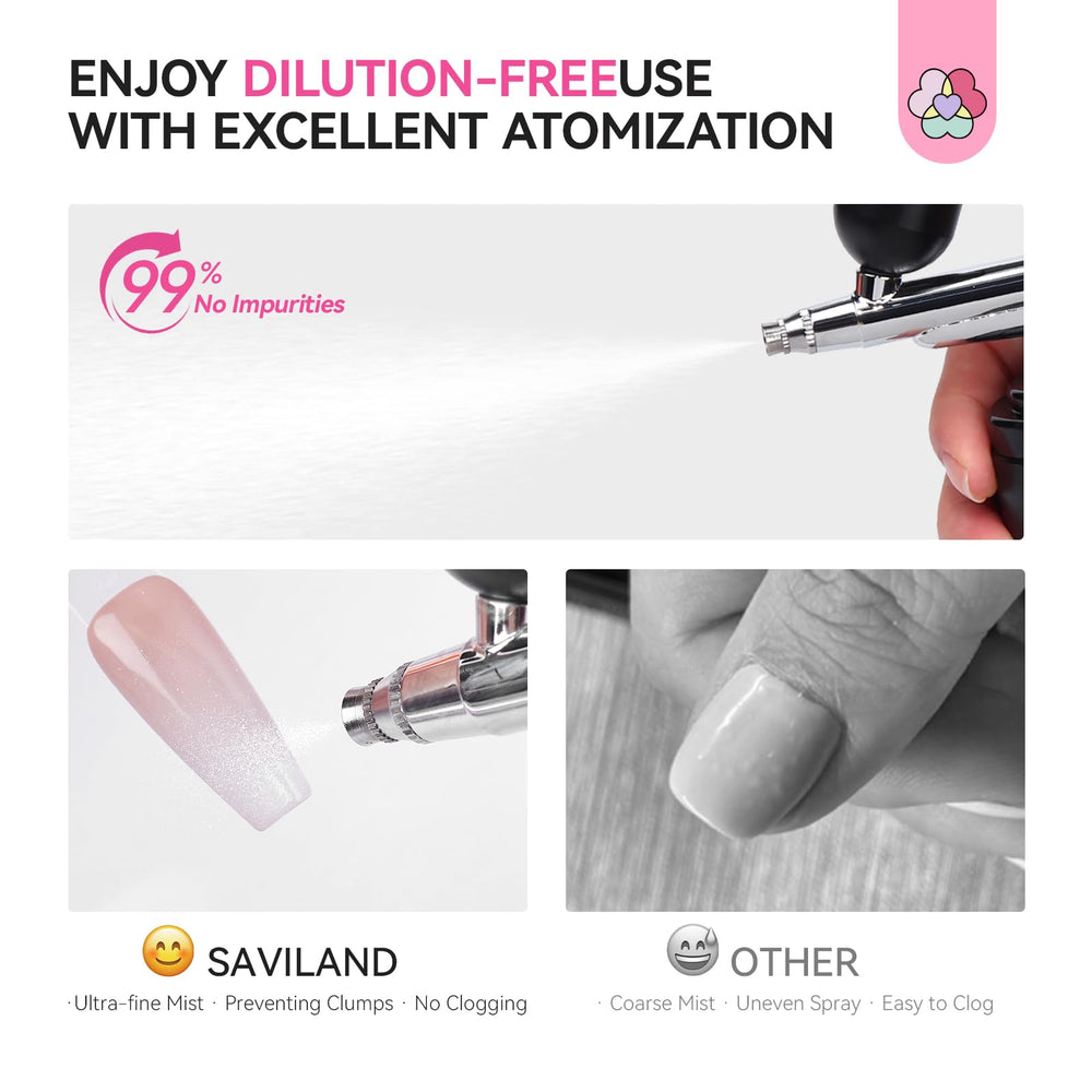 SAVILAND white gel with ombre design for seamless gradients