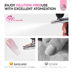 SAVILAND white gel with ombre design for seamless gradients