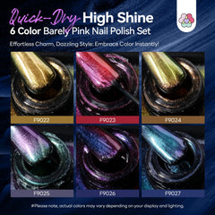 SAVILAND Chameleon swatches reveal six color-shifting shades under light.
