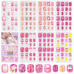 SAVILAND kids press-on nails with 7 styles for easy at home manicures