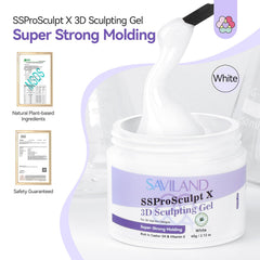 SAVILAND pearlescent 3D gel close-up showing built-in color