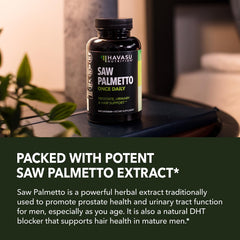 Supplement facts and ingredients label for Saw Palmetto Prostate Health