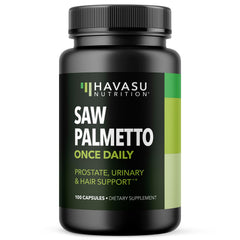 Front view of Saw Palmetto Prostate Health 500mg bottle - 100 count