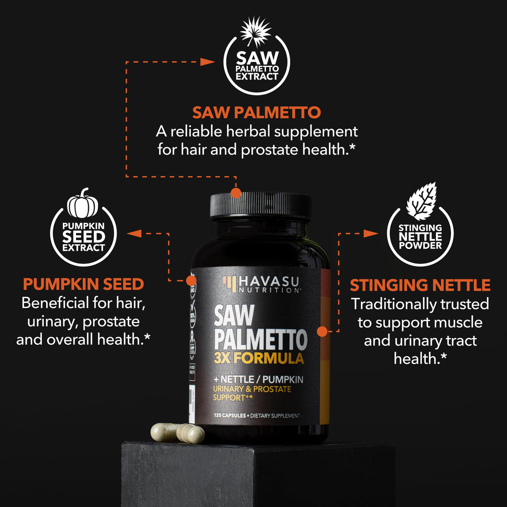 Capsules from the vegan Saw Palmetto 3X formula