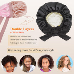 SAYMRE kids bonnet adjustable 30cm fits curly, natural, and protective hairstyles