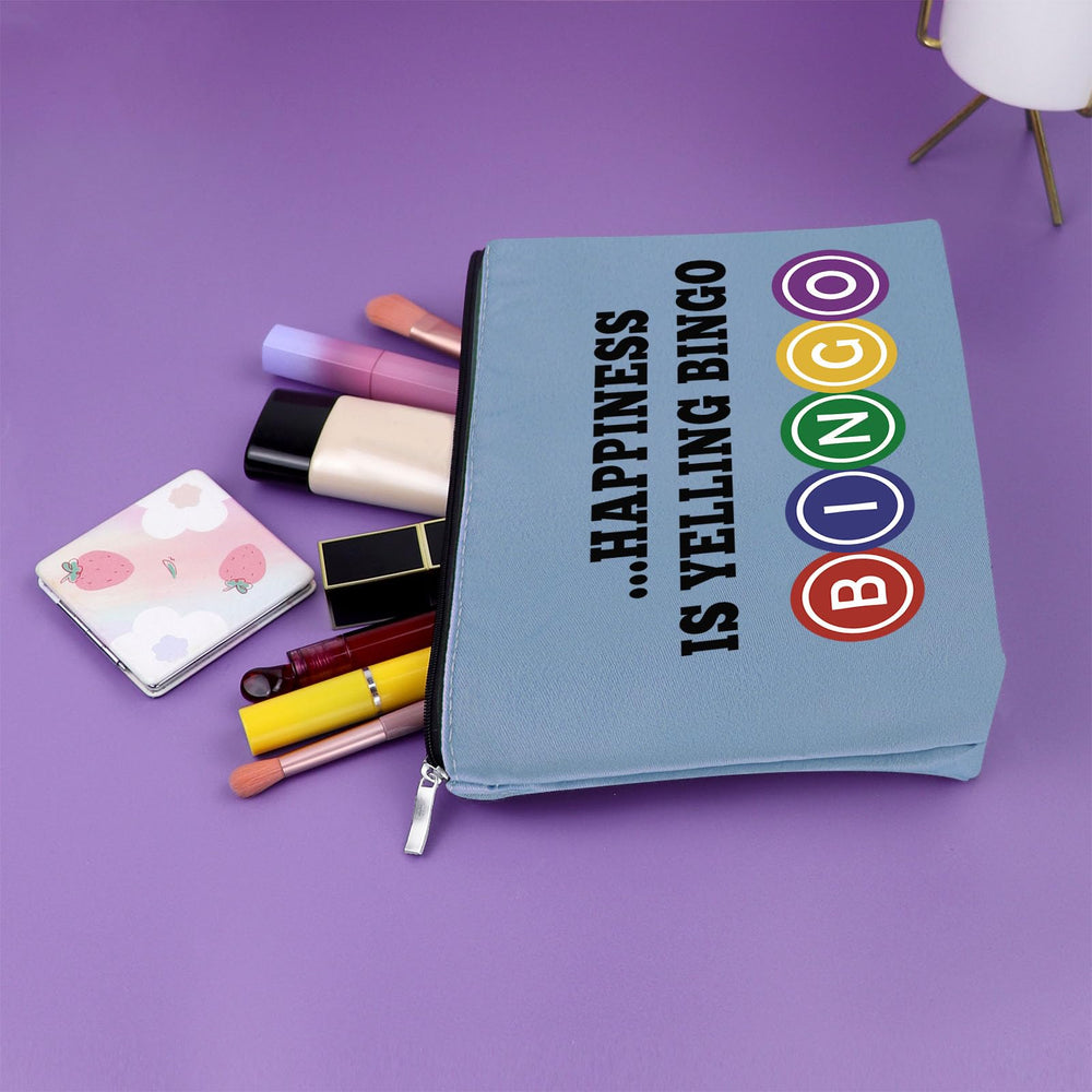 Sazuwu travel-friendly pouch fits a compact set of cosmetics and accessories.