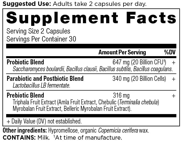 Digestive health graph showing probiotic Trinity benefits