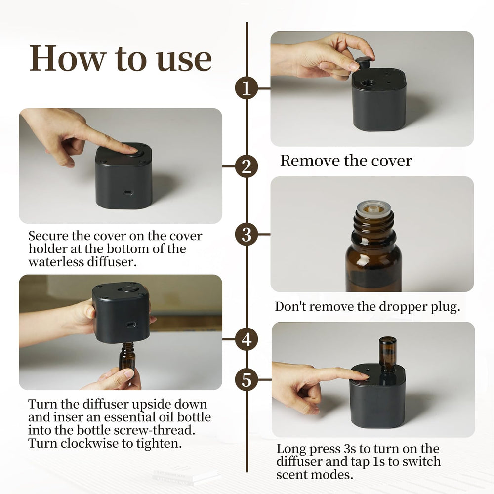 Diffuser placed on desk in a home office setting