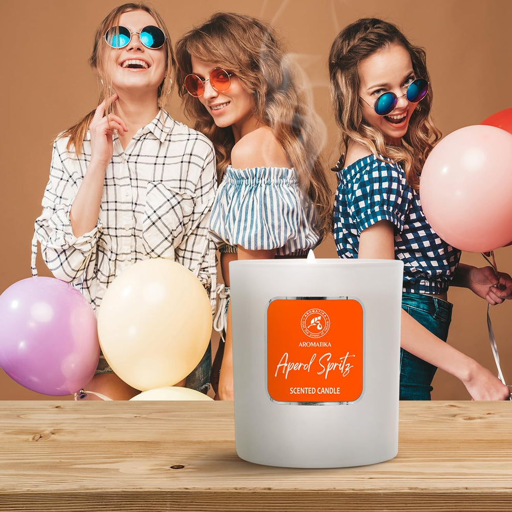 Aperol Spritz candle packaging