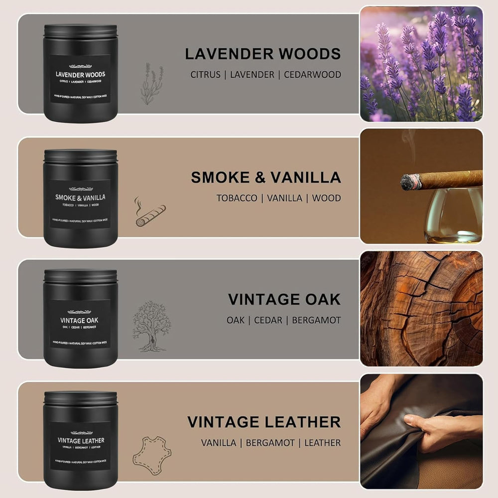 Lavender Wood scented candle from the 4-pack set