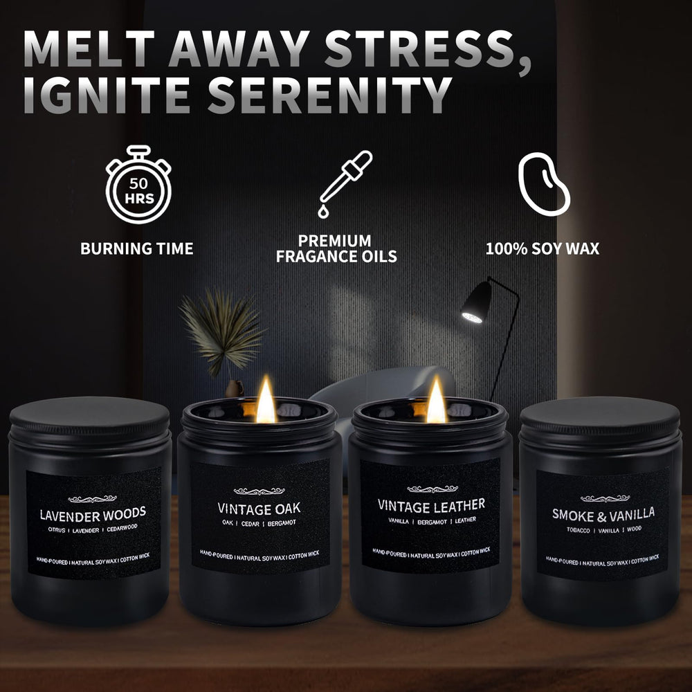 Pine & Clove scented candle in masculine packaging