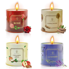 Cozy lifestyle scene with scented candles burning