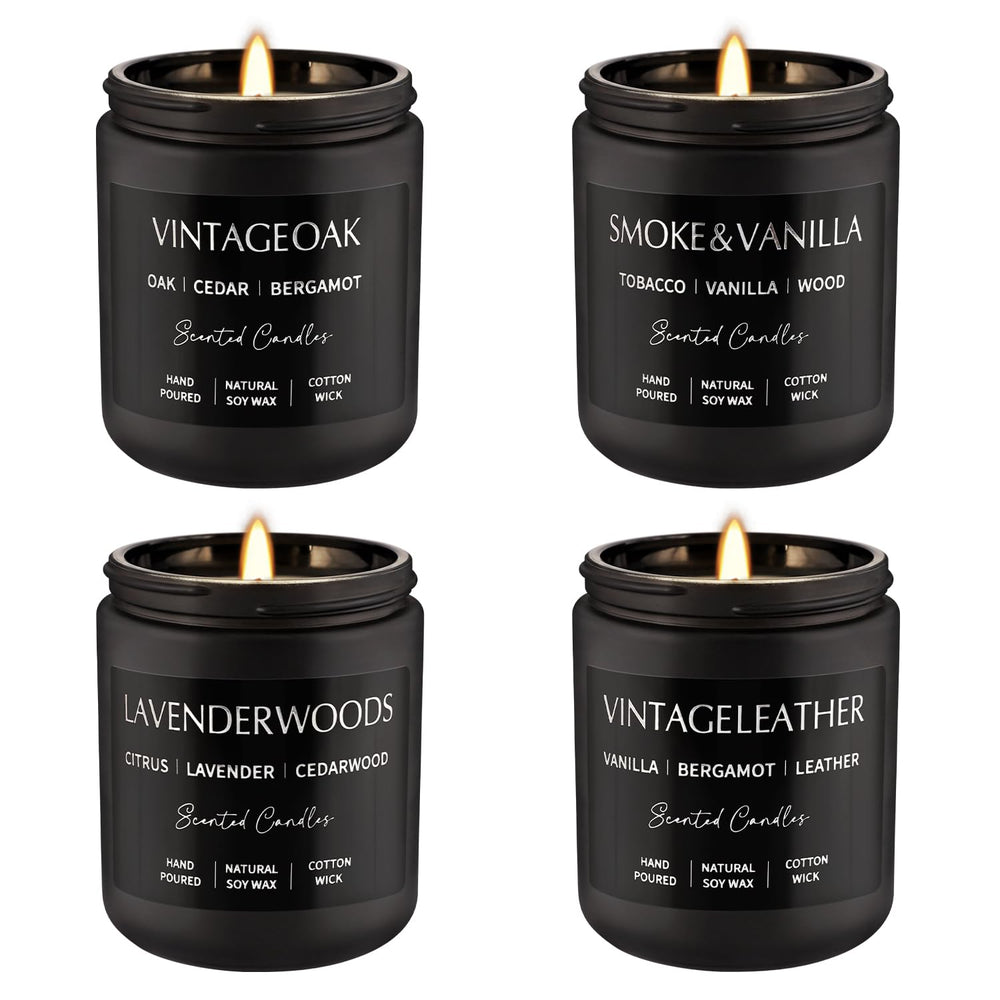 Gift set packaging box with four 7oz soy candles