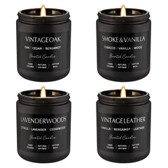 Gift set packaging box with four 7oz soy candles