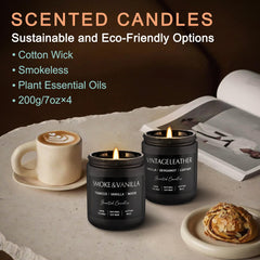 Scene showing candles in office setting for focus and ambiance
