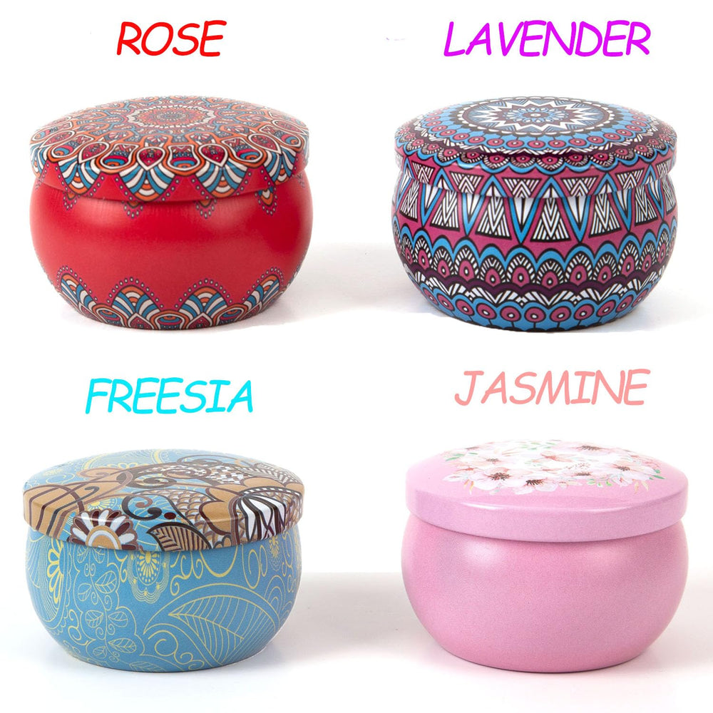 Warm ambient glow of scented candles