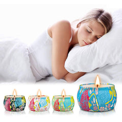 French vanilla-scented candle in a travel tin